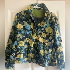 Hand-painted (by me ☺️) Floral denim jacket. Size M.